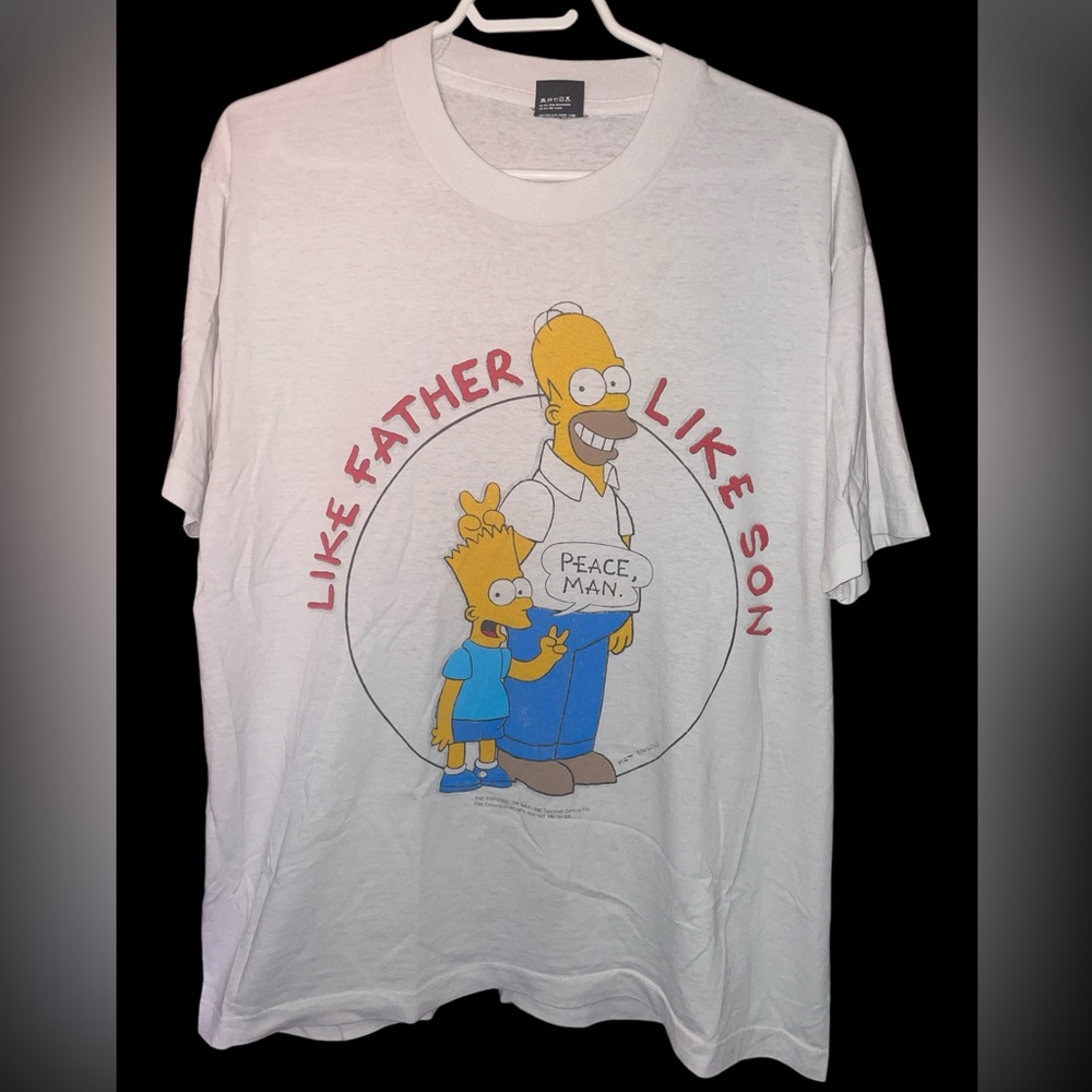 Vintage Simpsons Bart Simpson & Homer Simpson Cartoon promo Tshirt.